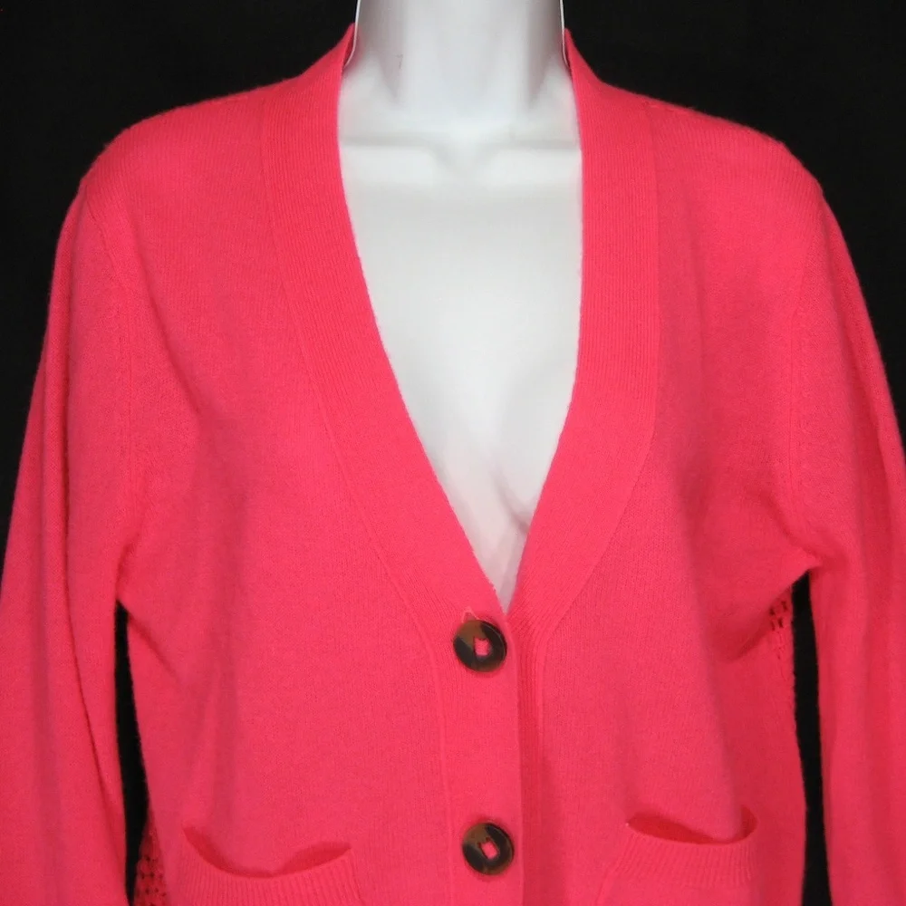 BRODIE ⚜ WOMEN PINK CASHMERE FASHION LONG SLIVE CARDIGAN - Picture 4 of 6